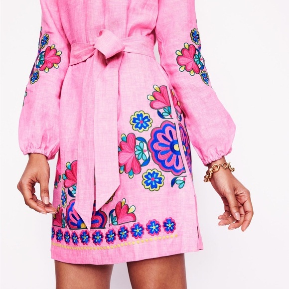 Boden Women’s Cleo Linen Tie Waist Dress - Picture 3 of 8